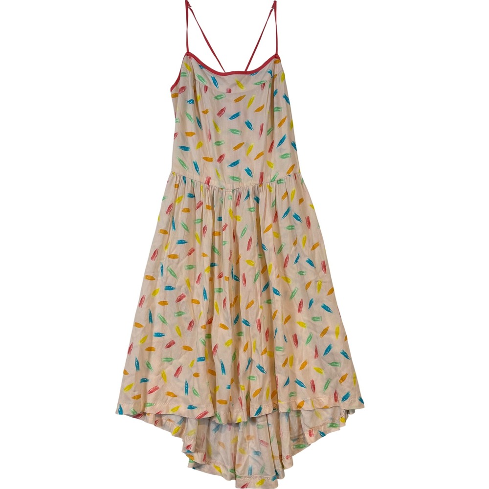 Keds Kids Blossom Pink Soda Bottle Print High-Low Rayon Dress •M• Summer Retro